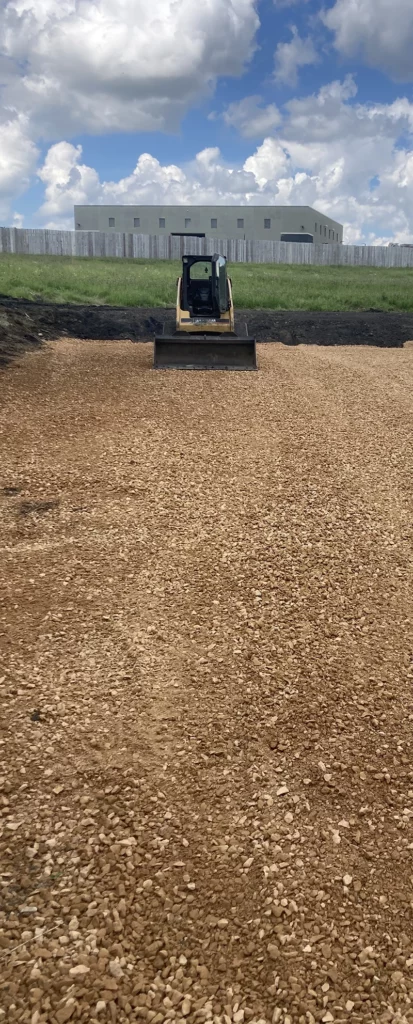 kraemer kontracting installing a gravel lot