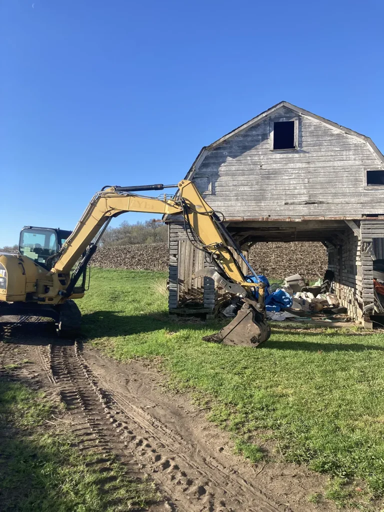 kraemer kontracting tearing down old barn